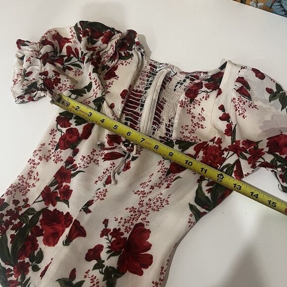 Reformation Delevan top in Red Floral Size 2 Milkmaid Cottage Prairie Chic Party - Picture 5 of 6